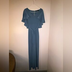 AKIRA Sky Blue one piece, flared legs, Belt around the waist!